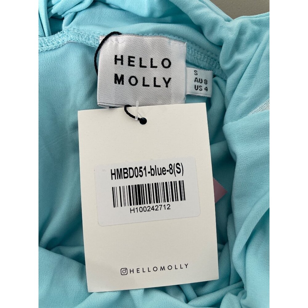 Hello Molly Fashion Icon Mini Dress Size 4 Sleeveless Tie Back Light Blue NEW - Picture 5 of 10